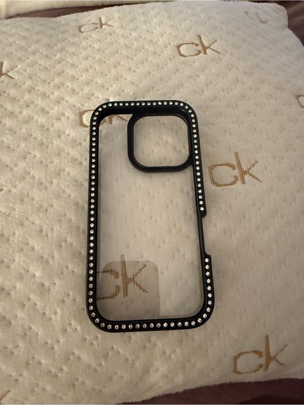 Black Rhinestone Bling Phone Case Frame - Brand Unspecified 16 pro
